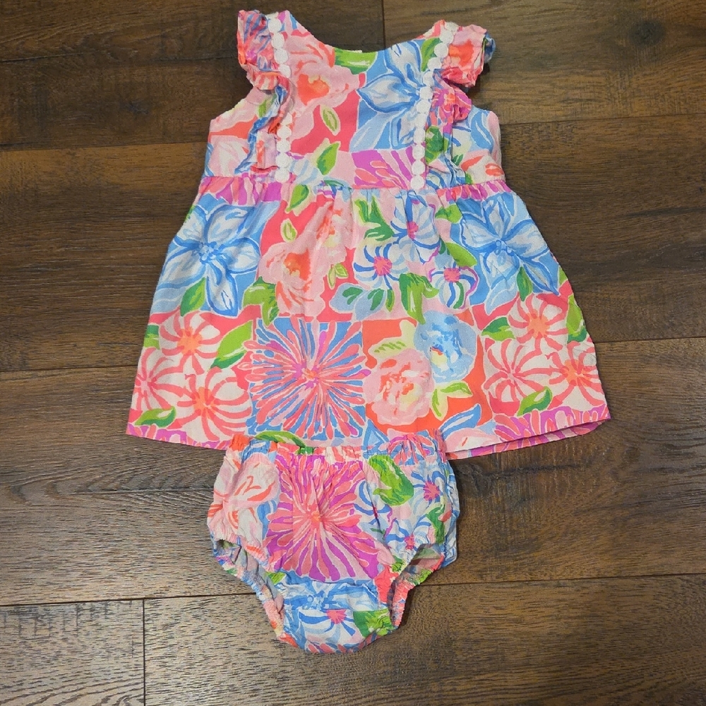 Lilly Pulitzer Floral Baby Dress With Bloomers